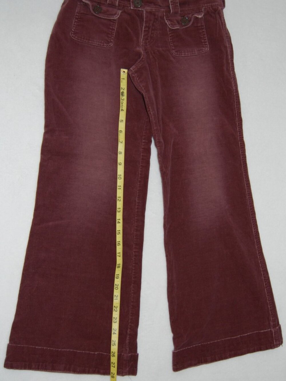 Abercrombie & Fitch, Women Size 4, Plum Corduroy Low-Rise Pants, Vintage Y2K - Picture 6 of 15